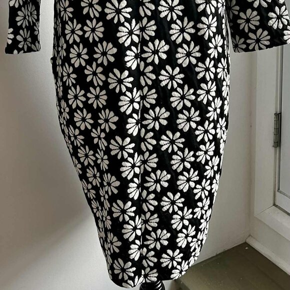 La Fée Maraboutée Black & White Jacquard Daisy Short Shift  Dress – EU 38 - Picture 9 of 13